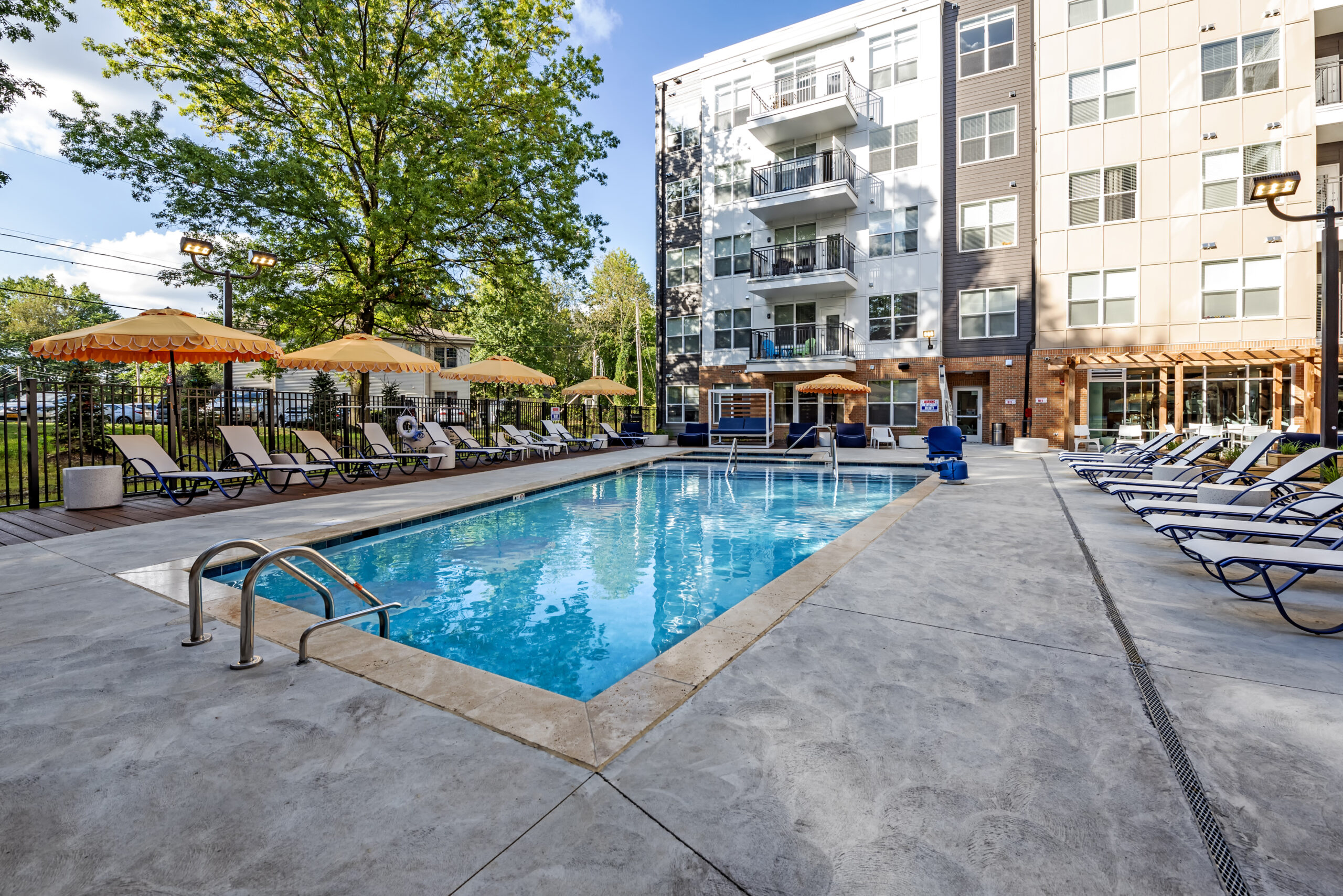 pool area at paloma kent apartments